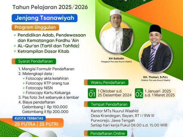 Flayer Penerimaan Santri Baru 2025-2026